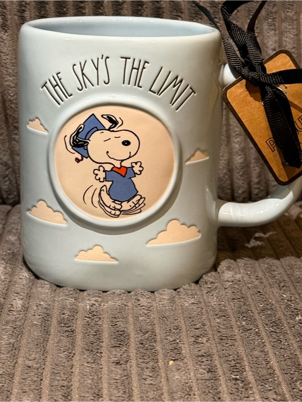 Rae Dunn x Peanuts Light Blue Graduation Mug - THE SKY’S THE LIMIT- NWT